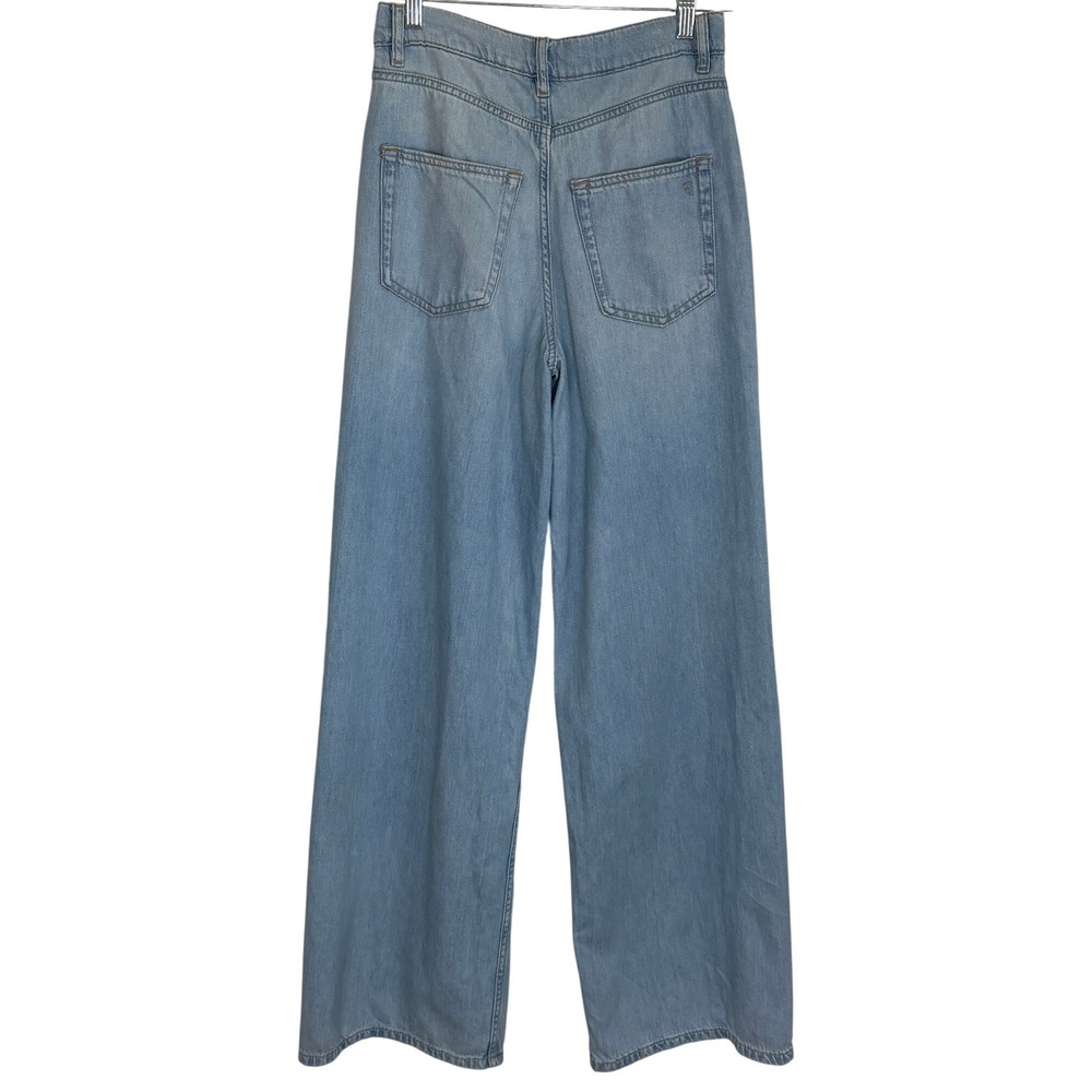 Anthropologie Pilcro The Annie Wide Leg Jeans Light Wash Denim 100% Cotton 27 - Picture 3 of 12
